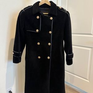 100% Shearling Wool Coat,long winter coat